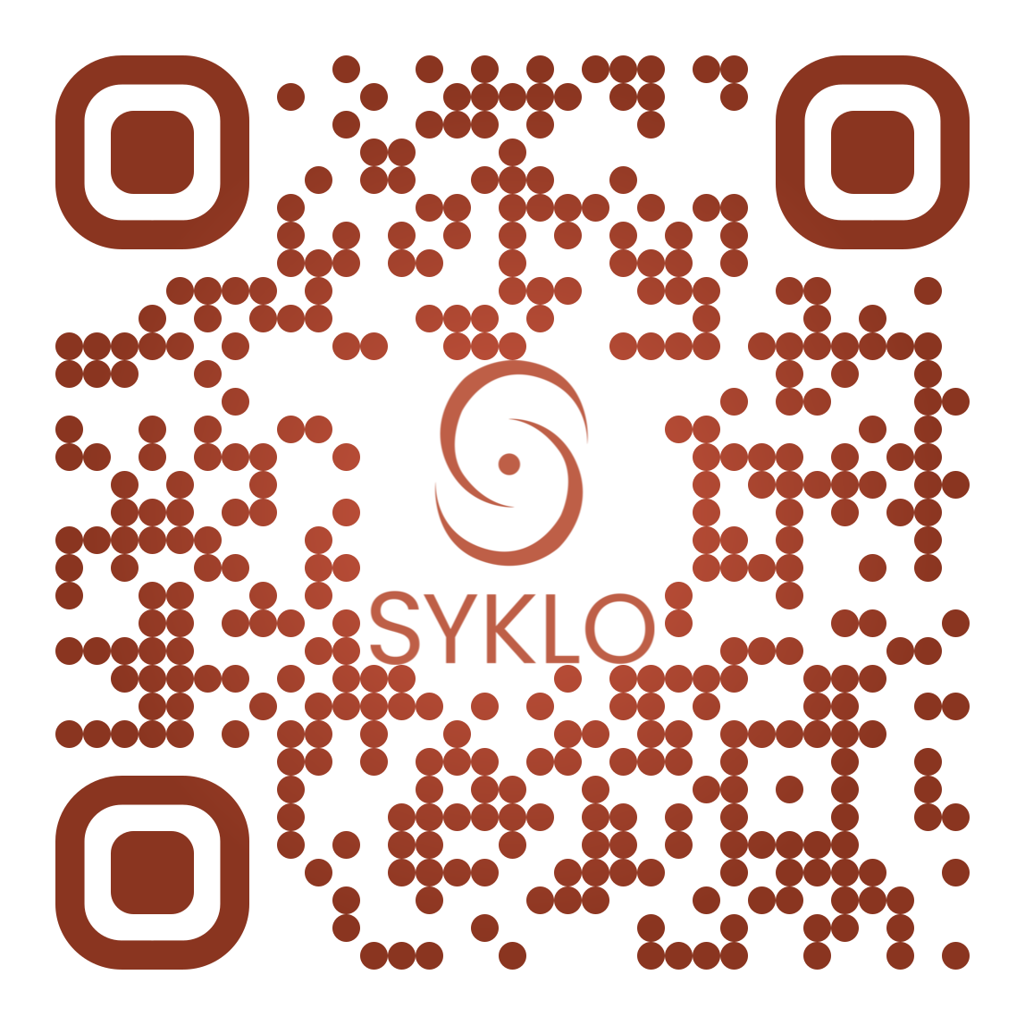 Qr que contiene enlace de recomendación de Syklo app de Pbrito
